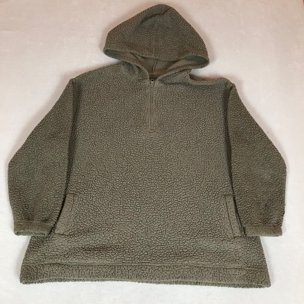 Koolaburra By Ugg Gray Fleece 1/4 Zip Hooded Sweater XL